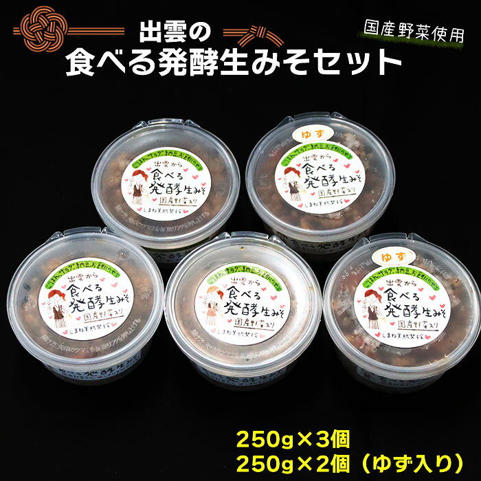 12位! 口コミ数「0件」評価「0」出雲の食べる発酵 生 みそ 詰め合わせ250g×5個 | 味噌 ゆず 柚子 調理 料理 おかず きゅうり 豆腐 アレンジ 食事 家庭 昼食 ･･･ 