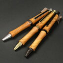 【ふるさと納税】 ハンドメイド ボールペン ノック式 ケヤキ 1本 手作り 木 木材 世界でひとつ 個性 天然 木目 ボールポイントペン ゴールド クローム ガ...