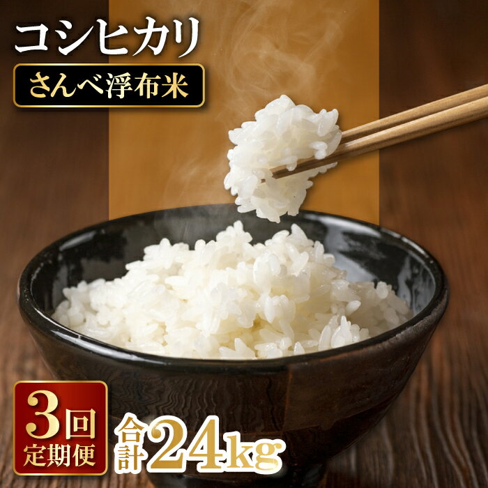 【ふるさと納税】 定期便 3回 令和5年産 特別栽培米 さんべ浮布米 コシヒカリ 無洗米 8kg×3回 合計24kg 国産 島根県産 大田市産 米 こしひかり 令和5年度産 2023年産 減化学肥料 減農薬 JGAP認証 ごはん お弁当 おにぎり おむすび 特産品 お取り寄せ グルメ