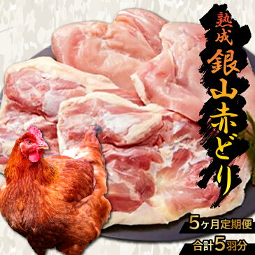 【ふるさと納税】 肉 鶏 定期 鶏肉 地鶏 国産 島根県産【熟成】銀山赤どり 精肉 定期便 毎月お届け 1羽分 1kg～1.2kg 5回お届け 計5羽分 赤鶏 こだわり からあげ 照り焼き チキン南蛮 親子丼 焼き鳥 バーベキュー BBQ 冷凍 真空 特産品 お取り寄せ グルメ