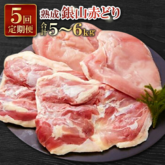 5位! 口コミ数「6件」評価「4.33」 肉 鶏 定期 鶏肉 地鶏 国産 島根県産【熟成】銀山赤どり 精肉 定期便 毎月お届け 1羽分 1kg〜1.2kg 5回お届け 合計5羽分 ･･･ 