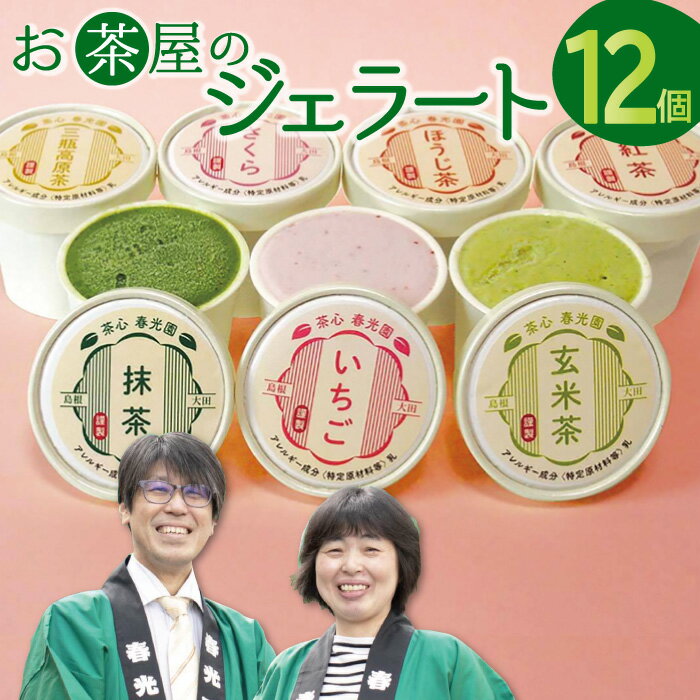 12位! 口コミ数「1件」評価「5」 お茶屋のジェラート 12個 7種類 ジェラート アイス カップ 島根県 大田市 ギフト 贈り物 お土産 手土産 プレゼント おやつ 氷菓子･･･ 