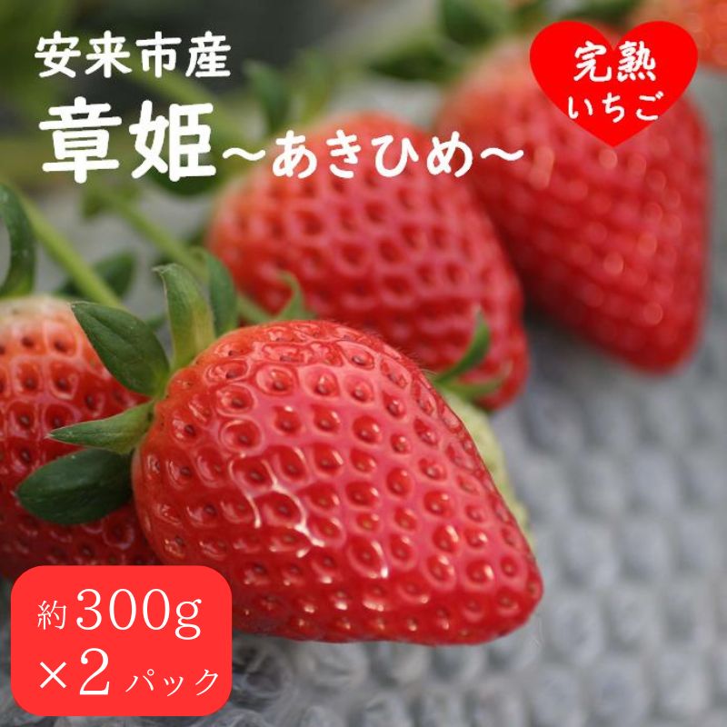 【ふるさと納税】いちご 章姫 2パック ／ 先行予約 受付 完熟 苺 イチゴ 島根県産 甘い 人気 特産品 高級 フルーツ デザート 約600g