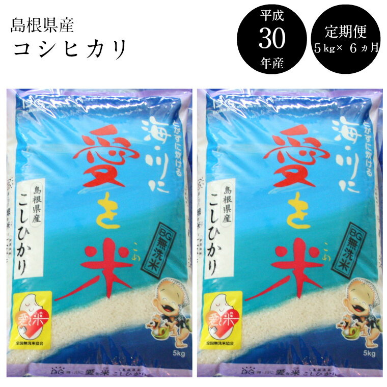 【ふるさと納税】 BG無洗米(定期)コシヒカリ 5kg/6ヵ月 米 無洗米 定期 島根県 