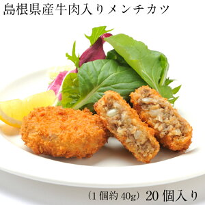 【ふるさと納税】島根県産牛肉入りメンチカツ（40g×20個）