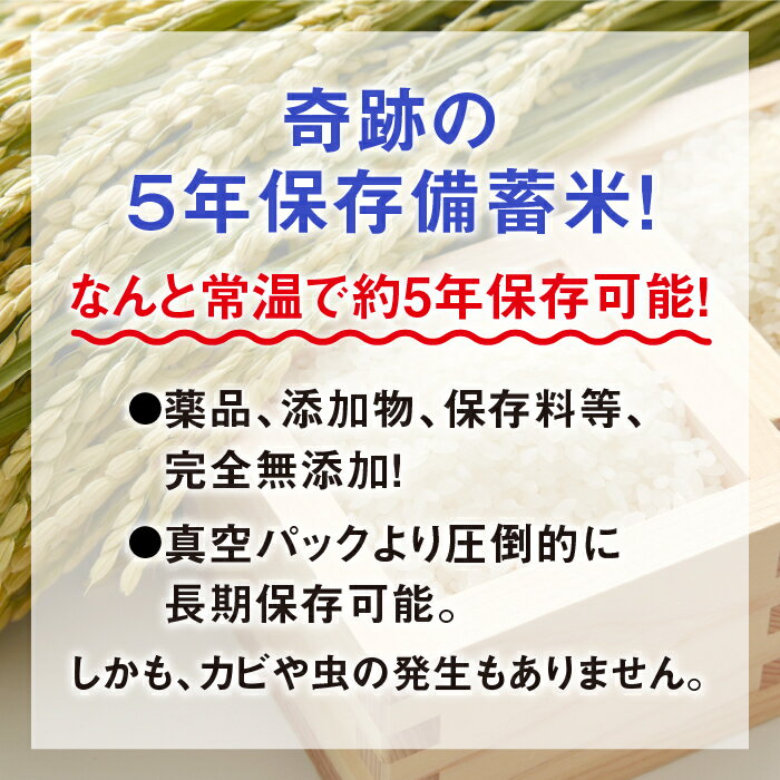 【ふるさと納税】奇跡の 5年冬眠米 5kg ／ 長期保存 常温 5年保存 米 BG 無洗米 きぬむすめ パック 保存食 備蓄 災害 防災 船舶用 美味しい ローリングストック 数量限定 真空パック 炭酸ガス グルテンフリー 安心 海外