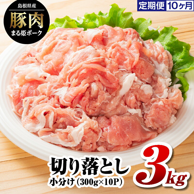 3位! 口コミ数「0件」評価「0」定期便 10ヶ月 まる姫ポーク 切り落とし 3kg （300g×10パック）AK-21