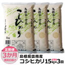 【ふるさと納税】【定期便3か月連続お届け】島根県「雲南産コシヒカリ」15kg（5kg×3） 1