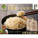 【ふるさと納税】 島根県奥出雲産 仁多米 こしひかり 玄米 10kg コシヒカリ 5kg×2袋 合計10kg お米 ブランド米 特別栽培米 こだわり 有機質肥料 贈り物 プレゼント