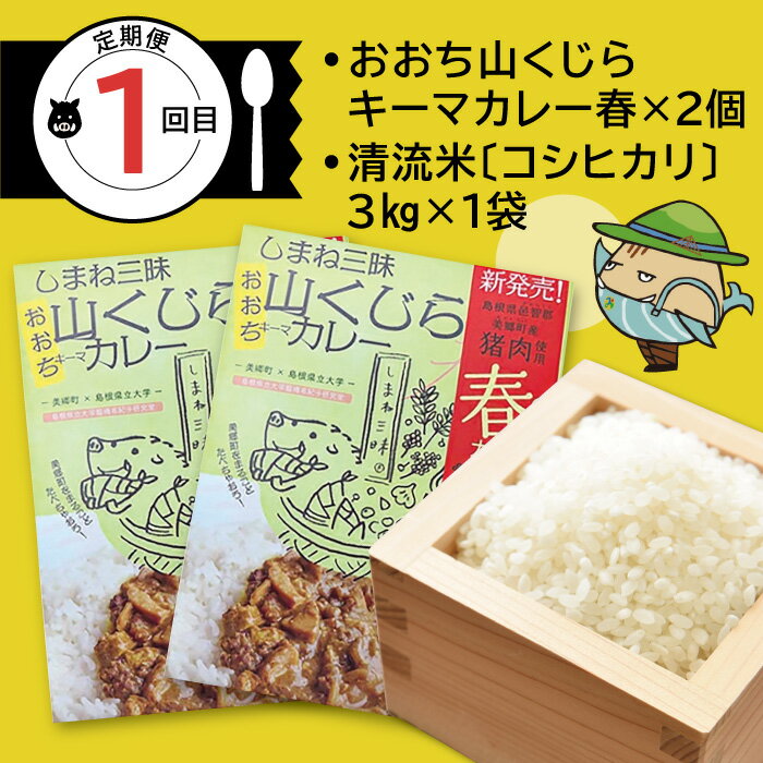 【ふるさと納税】 みさと産直 猪肉 キーマカレー 3種 コシヒカリ 3kg セット 各3個入【3か月定期便】【加工食品 レトルト 缶詰 惣菜 キーマカレーセット イノシシ肉 大豆 ジビエ お米】国産 清流米 特産品 詰め合わせ お取り寄せ グルメ