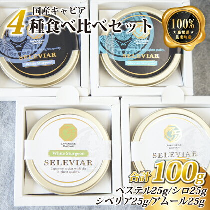 キャビア4種食べ比べセット計100g（4種各25g）