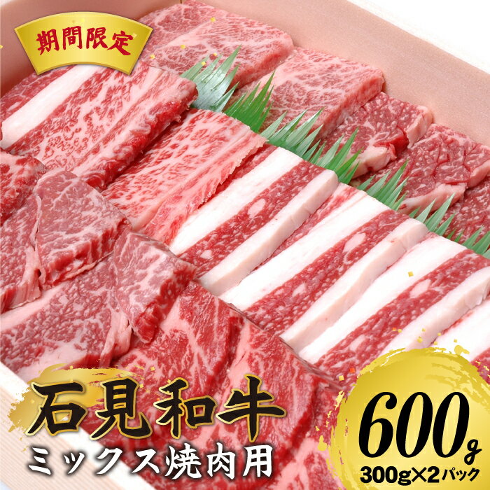 【ふるさと納税】【期間限定】【特別支援品】石見和牛ミックス焼肉用　600g（300g×2パック）