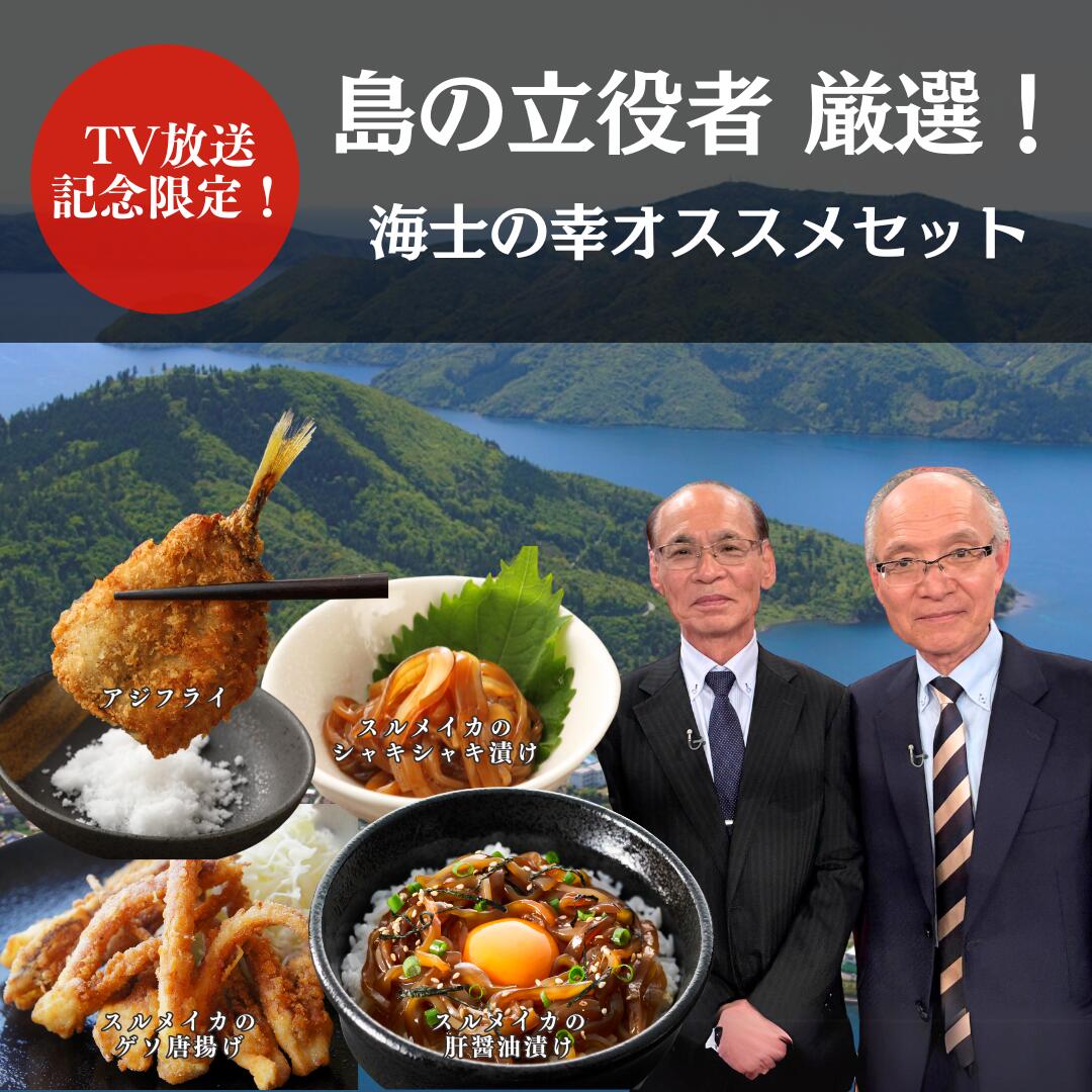 [TV放送記念_期間限定]奥田社長と吉元顧問の一押し! 海士の幸オススメセット(いか スルメイカ アジ アジフライ 簡単調理 漬け丼 冷凍)