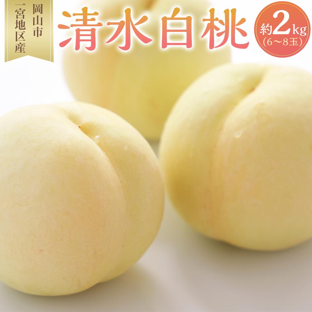 【ふるさと納税】桃 2025年 先行予約 清水 白桃 6~8玉入 約2.0kg 岡山市一宮地区産 もも モモ フルーツ 果物 ギフト | もも フルーツ 果物 くだもの 食品 人気 おすすめ 送料無料
