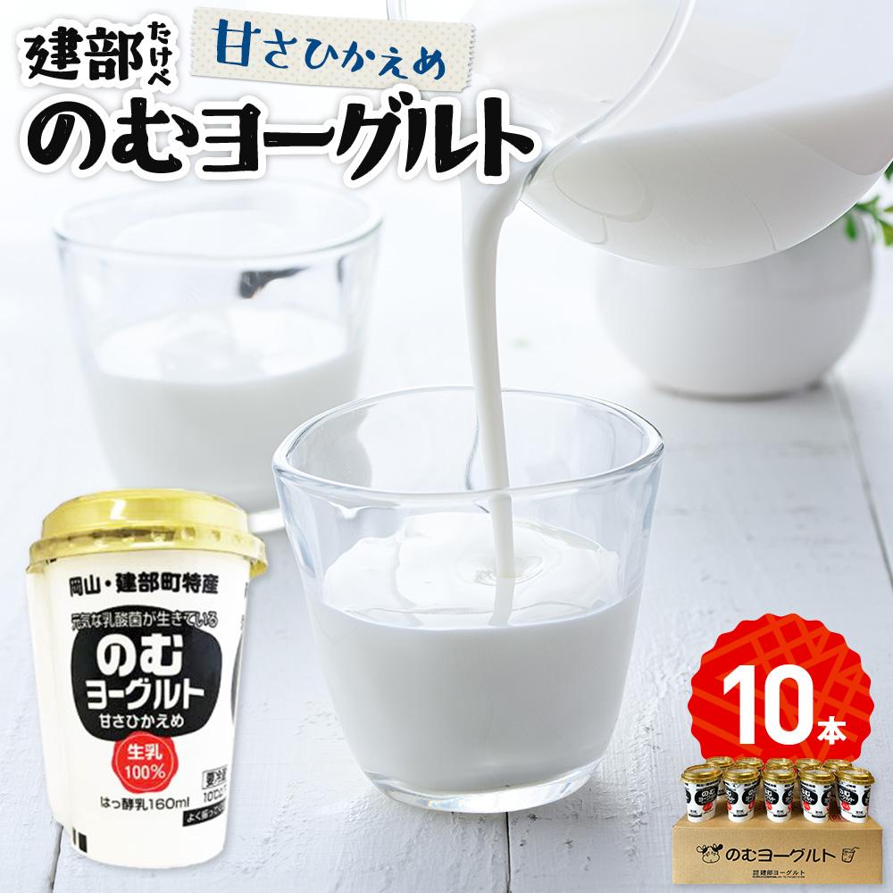 【ふるさと納税】建部のむヨーグルト(甘さ控えめ)10本 | お菓子 菓子 おかし デザート 食品 人気 おすすめ 送料無料