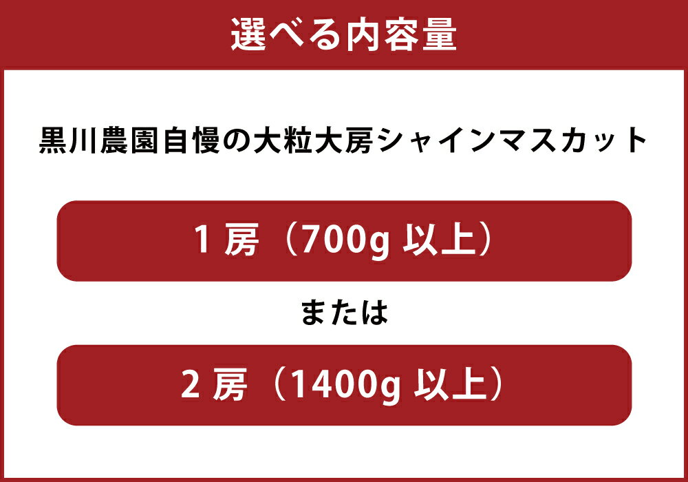 【ふるさと納税】【選べる容量】《先行予約》黒川農園自慢の大粒大房シャインマスカット 1房700g以上 1房 または 2房 ブドウ 葡萄 岡山県産 国産 フルーツ 果物 ギフト 岡山県産 産地直送 旬のフルーツ 【2025年10月上旬-10月下旬 発送予定】