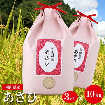 【ふるさと納税】【ダイエット米】朝日 あさひ 定期便10kg×3ヵ月 計30kg (10kg:5kg×2袋) 精米 低糖質 高アミロース米 岡山県産　【定期便・ お米 ご飯 粘り 甘味 大粒 寿司 料亭 ダイエット 糖質 糖質ダイエット 歯ごたえ 】