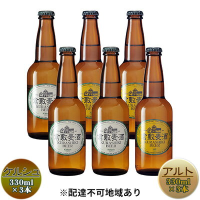 【ふるさと納税】倉敷ビール　飲み比べ6本セット　【 お酒 アルコール 晩酌 家飲み 飲み会 宅飲み 本格派 エール フルーティ 苦みが少ない 軽い口当たり 喉ごし ダークモルト 苦み すっきり 香ばしい 】