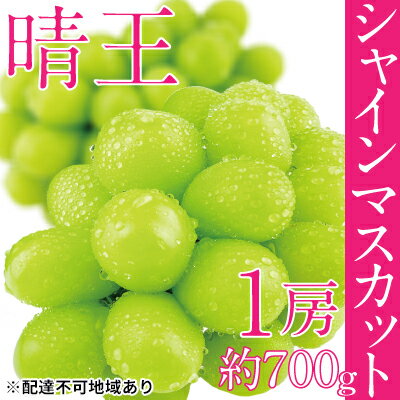ぶどう 2024年 先行予約 シャイン マスカット 晴王 1房 約700g ブドウ 葡萄 岡山県産 国産 フルーツ 果物 ギフト [ 果物 フルーツ 皮ごと 酸味が少ない 上品な香り フレッシュ ] お届け:2024年9月中旬〜2024年10月下旬