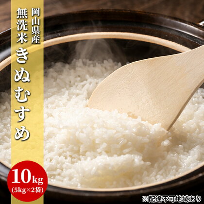 無洗米 白米 きぬむすめ 10kg（5kg×2袋）令和5年度産 岡山県産　【 お米 ご飯 和食 ブランド米 銘柄米 おにぎり お弁当 粘り強い 柔らかい あっさり 冷めても美味しい 時短 】　お届け：～2024年9月15日