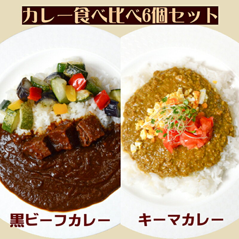 38位! 口コミ数「0件」評価「0」カレー 食べ比べ セット 黒ビーフカレー 3個 キーマカレー 3個 冷凍 惣菜 ビーフカレー 牛 牛肉 ビーフ キーマ カレー　【倉敷市】