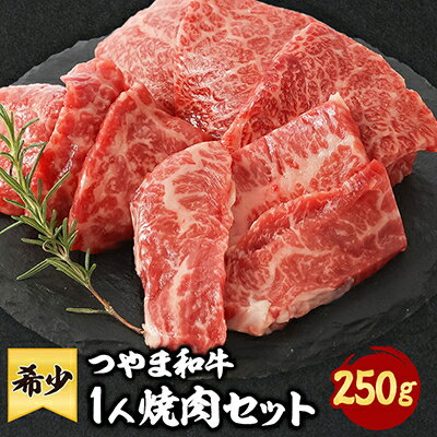 【ふるさと納税】つやま和牛1人焼肉セット　250g【配送不可地域：離島】【1400914】