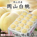 【ふるさと納税】【先行予約】岡山白桃 エース 8〜16玉 4.0kg 岡山県産【配送不可地域:離島・北海道・沖縄県】【1424434】