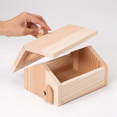 【ふるさと納税】もくもくハウス　組立工作キット_ 小物入れ 収納 組み立て キット 手作り 家型 木製キット 木製 木 杉 工作体験 子供向け 夏休み自由研究 組立簡単 木工 木工工作 インテリア 雑貨 岡山県 津山市 送料無料 【1542454】 f332038-tsuyama-10001386 岡山県津山市 サンプル画像2
