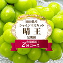 【ふるさと納税】【発送月固定定期便】岡山県産 シャインマスカット『晴王』定期便全2回【配送不可地域:離島・北海道・沖縄県】【4007310】