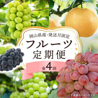 【ふるさと納税】【発送月固定定期便】岡山県産 フルーツ定期便全4回【配送不可地域：離島・北海道・沖..