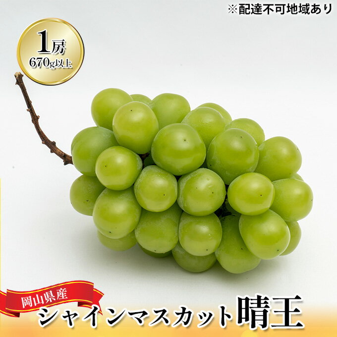 【ふるさと納税】ぶどう 2024年 先行予約 シャイン マスカット 晴王 1房（1房670g以上）化粧箱入り マスカット ブドウ 葡萄 岡山県産 国産 フルーツ 果物 ギフト　【果物類 ぶどう マスカット フルーツ 大粒】　お届け：2024年8月下旬～2024年10月上旬