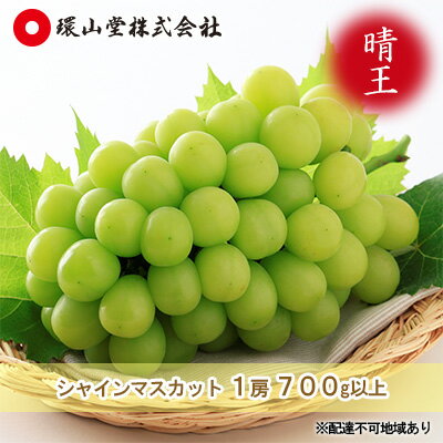 【ふるさと納税】ぶどう 2026年 先行予約 シャイン マスカット 晴王 1房 700g以上 マスカット ブドウ 葡萄 岡山県産 国産 フルーツ 果物 ギフト 環山堂 お届け：2026年9月上旬～2026年10月上旬