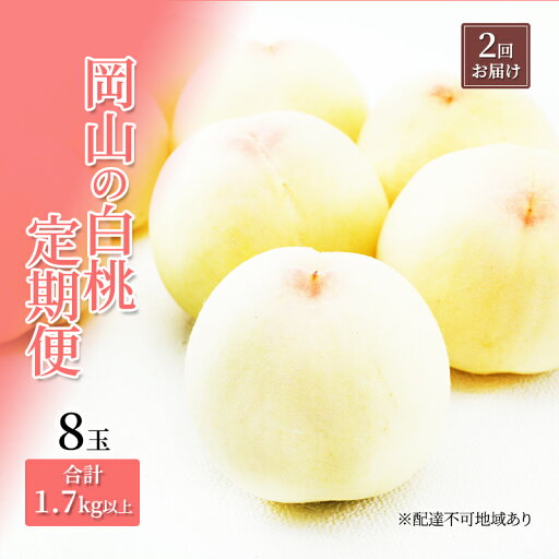 【ふるさと納税】桃 定期便 2025年 先行予約 岡山 の 白桃 8玉 合計1.7kg以上×2回 お届け 化粧箱入り もも モモ 岡山産 国産 フルーツ 果物 ギフト お届け:2025年7月上旬~2025年8月上旬 【ふるさと納税】桃 定期便 2025年 先行予約 岡山 の 白桃 8玉 合計1.7kg以上×2回 お届け 化粧箱入り もも モモ 岡山産 国産 フルーツ 果物 ギフト お届け:2025年7月上旬~2025年8月上旬