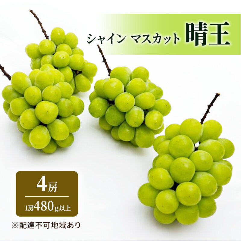 【ふるさと納税】ぶどう 2024年 先行予約 シャイン マスカット 晴王 4房 (1房480g以上) ブドウ 葡萄 ...