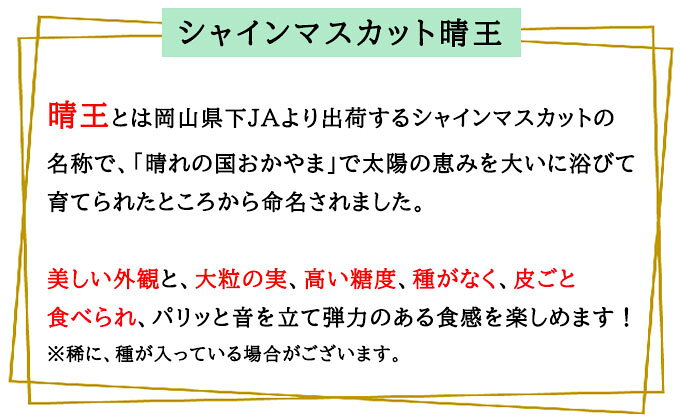 【ふるさと納税】ぶどう 2026 先行予約 ご家庭用 シャイン マスカット 晴王 3～6房 約2kg ブドウ 葡萄 岡山県産 国産 フルーツ 果物 　お届け：2026年8月下旬～2026年11月下旬 f332046-tamano-10000912 岡山県玉野市 サンプル画像3