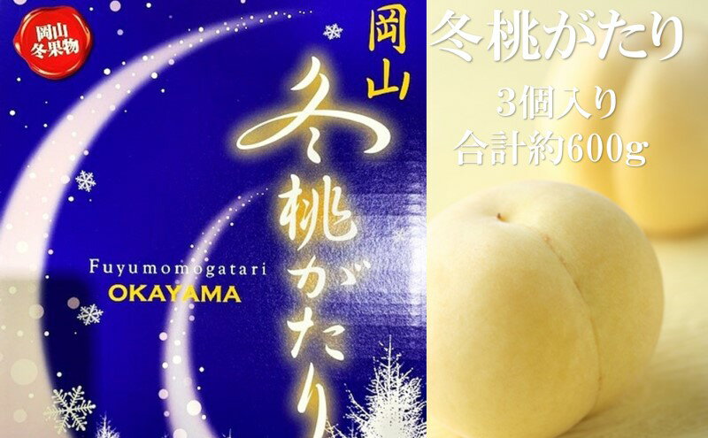 【ふるさと納税】桃 2025年 先行予約 岡山県産 白桃 冬桃がたり 3個入り 約600g もも モモ 岡山県産 国産 フルーツ 果物 ギフト 　お届け：2025年11月25日～2026年1月7日