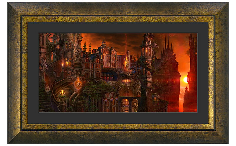 【ふるさと納税】内尾和正 イラスト 『紅陽永灯』 絵画 インテリア