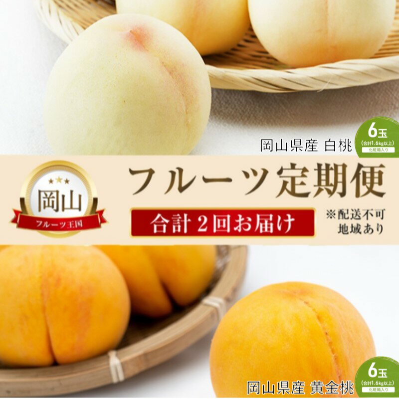 【ふるさと納税】桃 定期便 2025年 先行予約 晴れの国 岡山 の フルーツ 定期便 2回コース 桃食べ比べ 岡山県産 国産 セット ギフト お届け:2025年7月1日~2025年9月30日