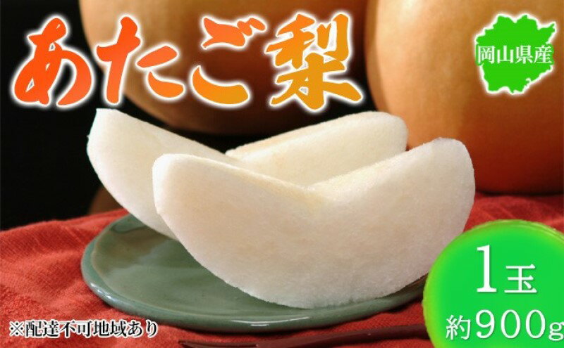 【ふるさと納税】梨 2025年先行予約 岡山県産 あたご梨 約900g 1玉 お届け11月下旬～12月中旬　お届け：2025年11月下旬～2025年12月中旬