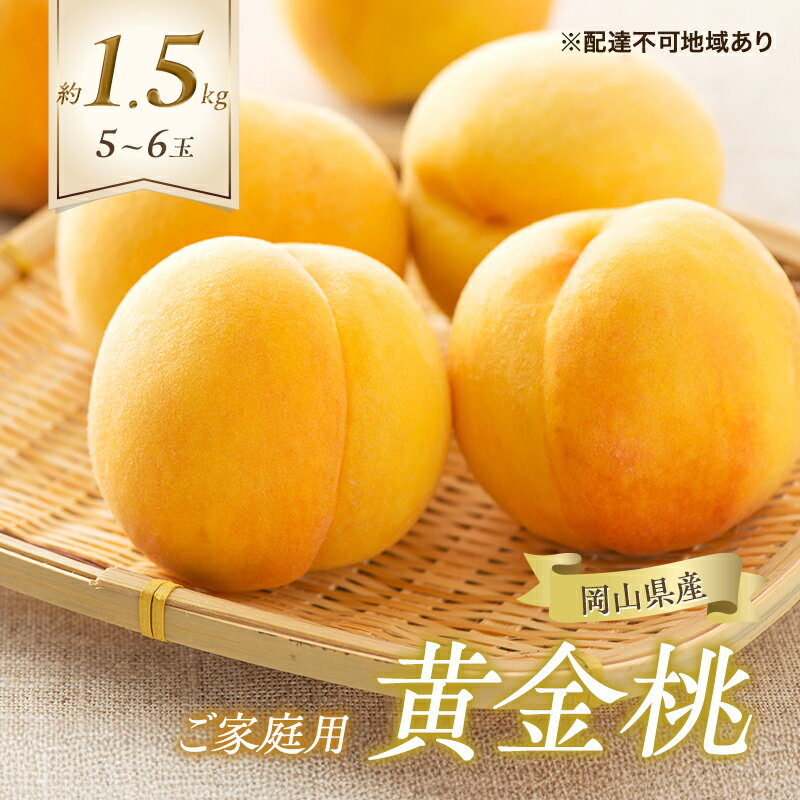 桃 2026年 先行予約 ご家庭用 黄金桃 5〜6玉 合計約1.5kg もも モモ 岡山県産 国産 フルーツ 果物 ギフト お届け:2026年8月下旬〜2026年9月上旬
