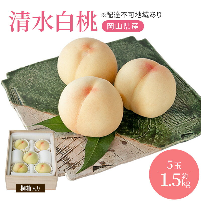 桃 2026年 先行予約 岡山特産 清水白桃 約1.5kg 5玉 桐箱入りもも モモ 岡山 国産 フルーツ 果物 ギフト 桃茂実苑 お届け:2026年7月中旬〜2026年8月上旬