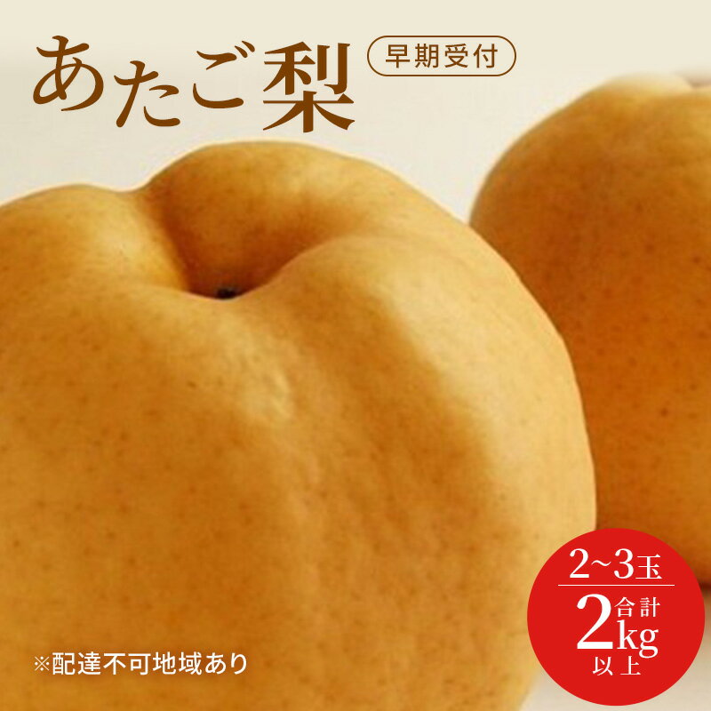 梨 早期受付 岡山 の あたご 梨 2〜3玉(2kg以上) 合計2kg以上 なし ナシ 岡山県産 国産 フルーツ 果物 ギフト桃茂実苑 あたご梨 糖度12.5度以上 2キロ お届け:2026年12月中旬〜2026年12月下旬