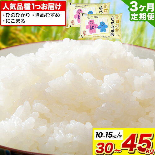 【ふるさと納税】米 お米 新米 令和6年産 予約 定期便 備中笠岡ふるさと米 定期便 30kg ～ 45kg 10kg または 15kg × 3ヶ月 【先行受付】 国産 ヒノヒカリ にこまる きぬむすめ 発送時期が選べる 単一原料米 検査済み 国産 ブランド米 お取り寄せ 送料無料 岡山県産のサムネイル
