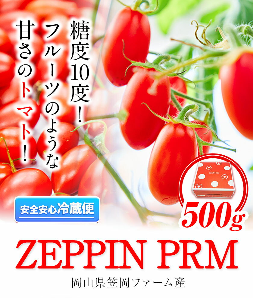 【ふるさと納税】ZEPPIN PRM(プレミアム) 500g 高濃度 株式会社ジェイ・イー・ティ・アグリ 《120日以内に出荷予定(土日祝除く)》甘い うまみ とまと ミニトマト 野菜 岡山県 笠岡市