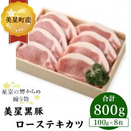 【ふるさと納税】C-06黒豚ローステキカツ(100g×8枚)【美星町産豚肉】