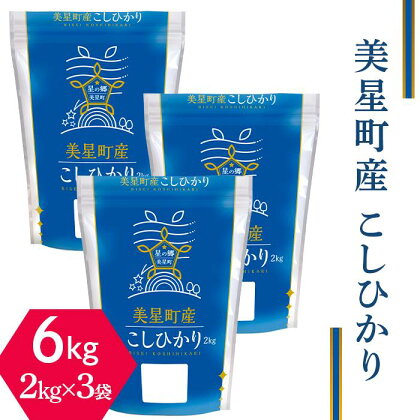 米 令和5年 2kg×3袋 小分け 白米 コシヒカリ 真空 保存 保管に便利 窒素 包装 精米 長持ち SDGs 美星町産こしひかり6kg（2kg×3袋）