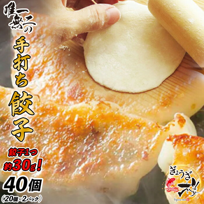 冷凍 餃子 1.2kg 冷凍食品 手作り ぎょうざ 冷凍餃子 小分け 20個×2パック ギョウザ 中華 おかず お弁当 おつまみ 惣菜 お取り寄せ 唯一無二の手打ち餃子40個(20個×2パック)餃子1つ約30g![ぎょうざ楼]