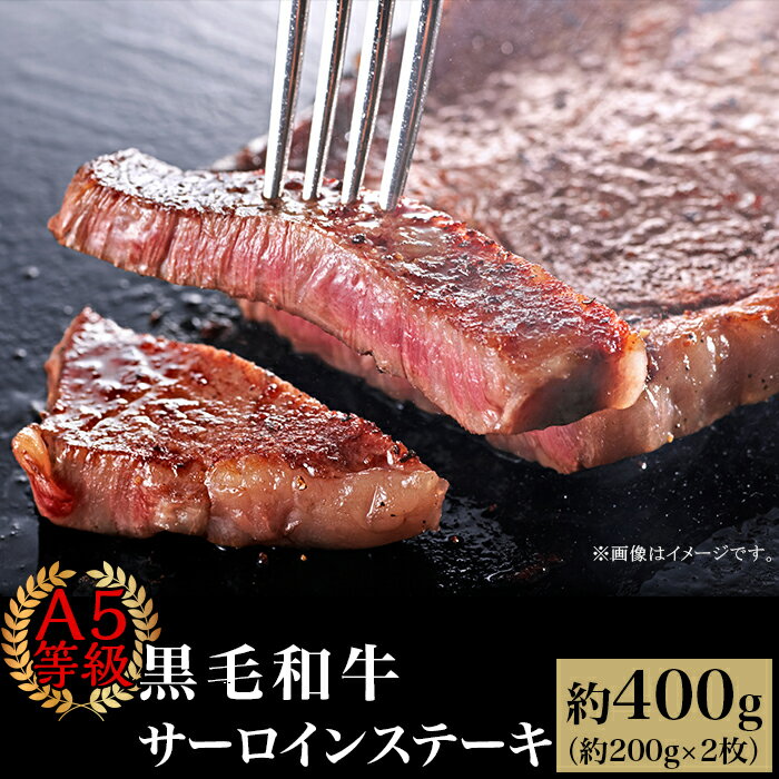 【ふるさと納税】肉 国産 牛肉 A5等級 黒毛和牛 ステーキ 焼肉 A5等級 黒毛和牛 サーロインステーキ 約400g 約200g 2枚 岡山県産