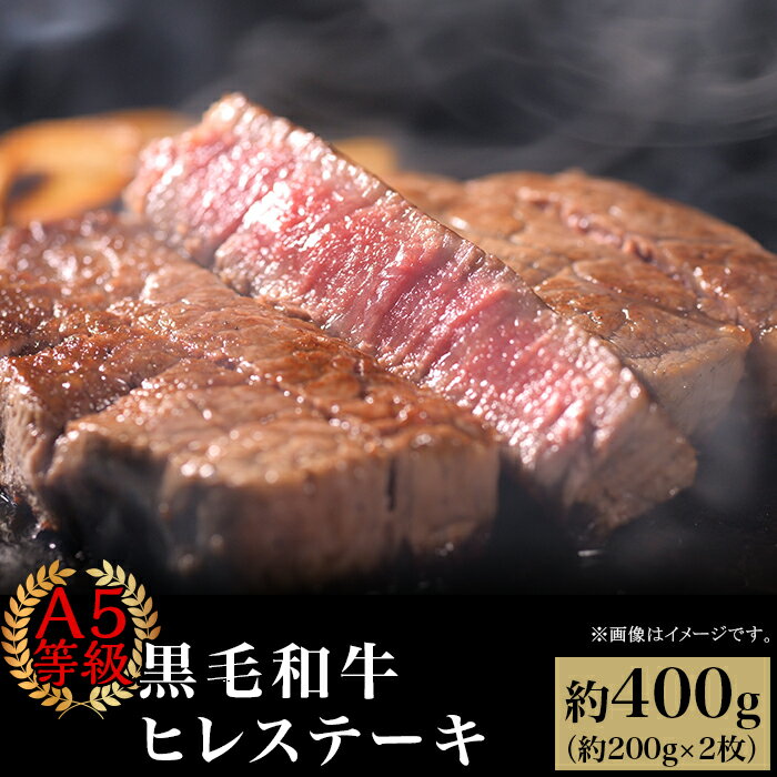 肉 国産 牛肉 A5等級 黒毛和牛 ステーキ 焼肉 A5等級 黒毛和牛 ヒレステーキ 約400g（約200g×2枚）岡山県産