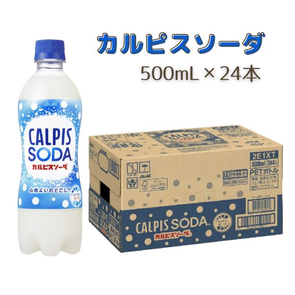 カルピス カルピスソーダ 500ML 24本 アサヒ 乳酸菌 飲料 健康増進 総社市